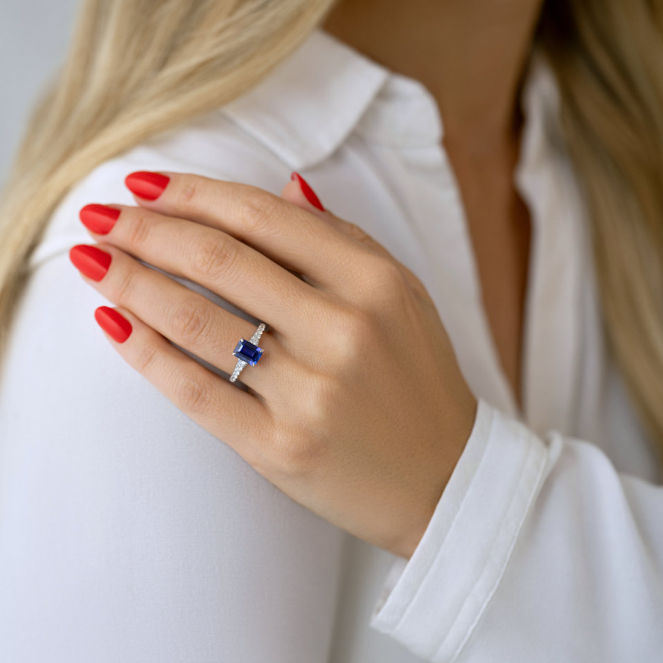 Prsteň s diamantmi a tanzanitom Majestic Imagination