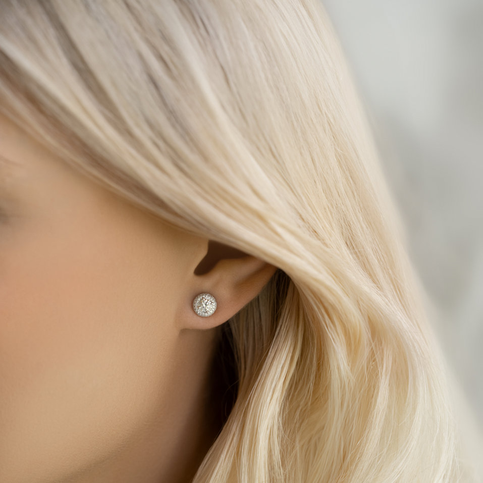 Náušnice s diamantmi Sparkling Rain