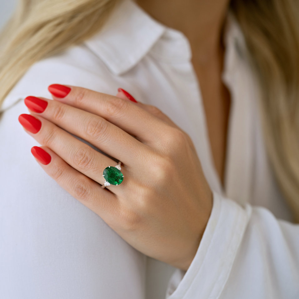 Prsteň s diamantmi a tanzanitom Elvianne