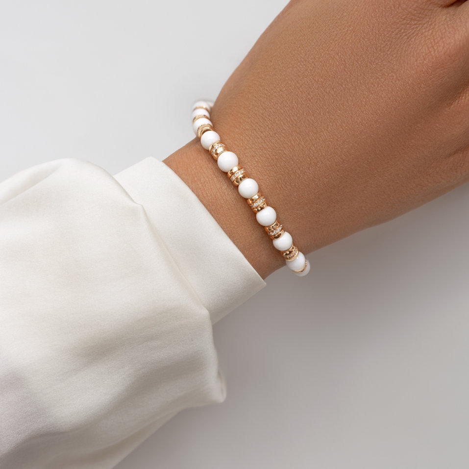 Náramok s diamantmi a achátmi Albelia