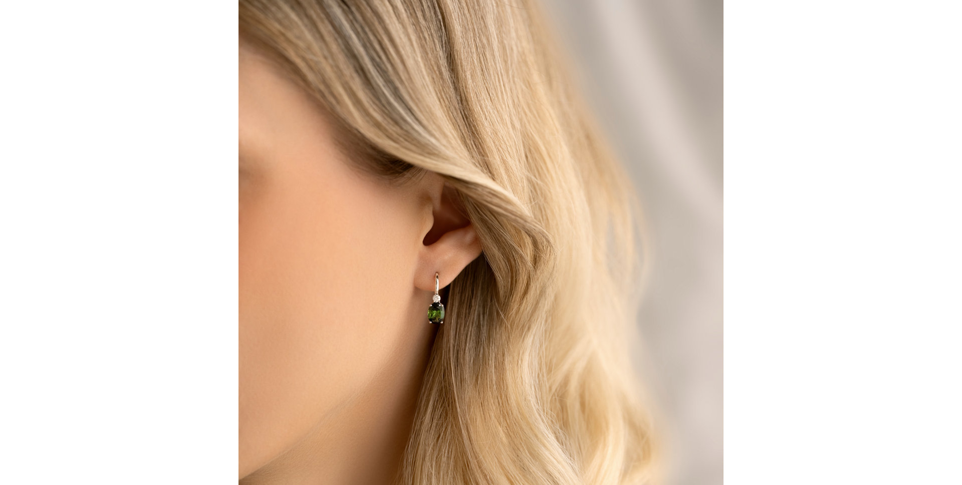Náušnice s diamantom a turmalínom Juliette