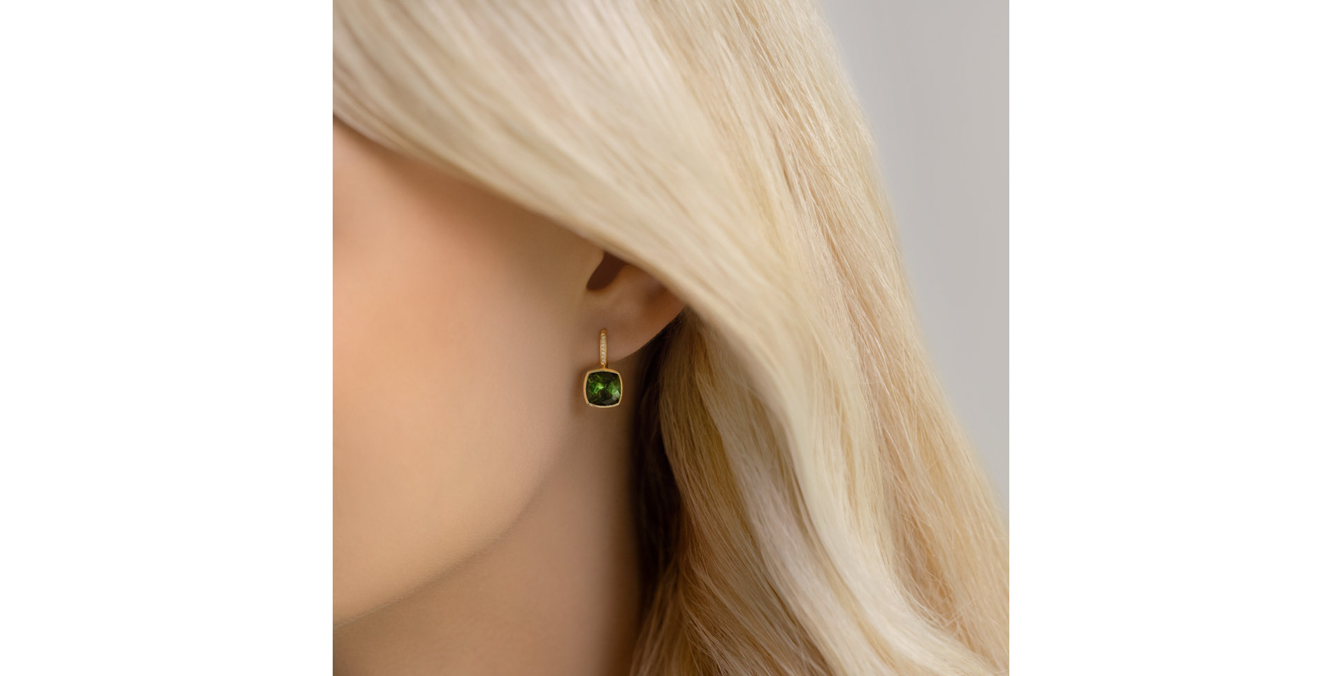 Náušnice s diamantmi a turmalínom Carelia