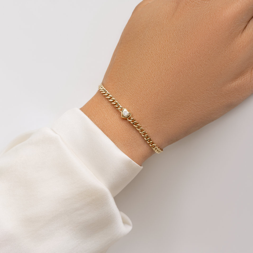 Náramok s diamantom Heartline