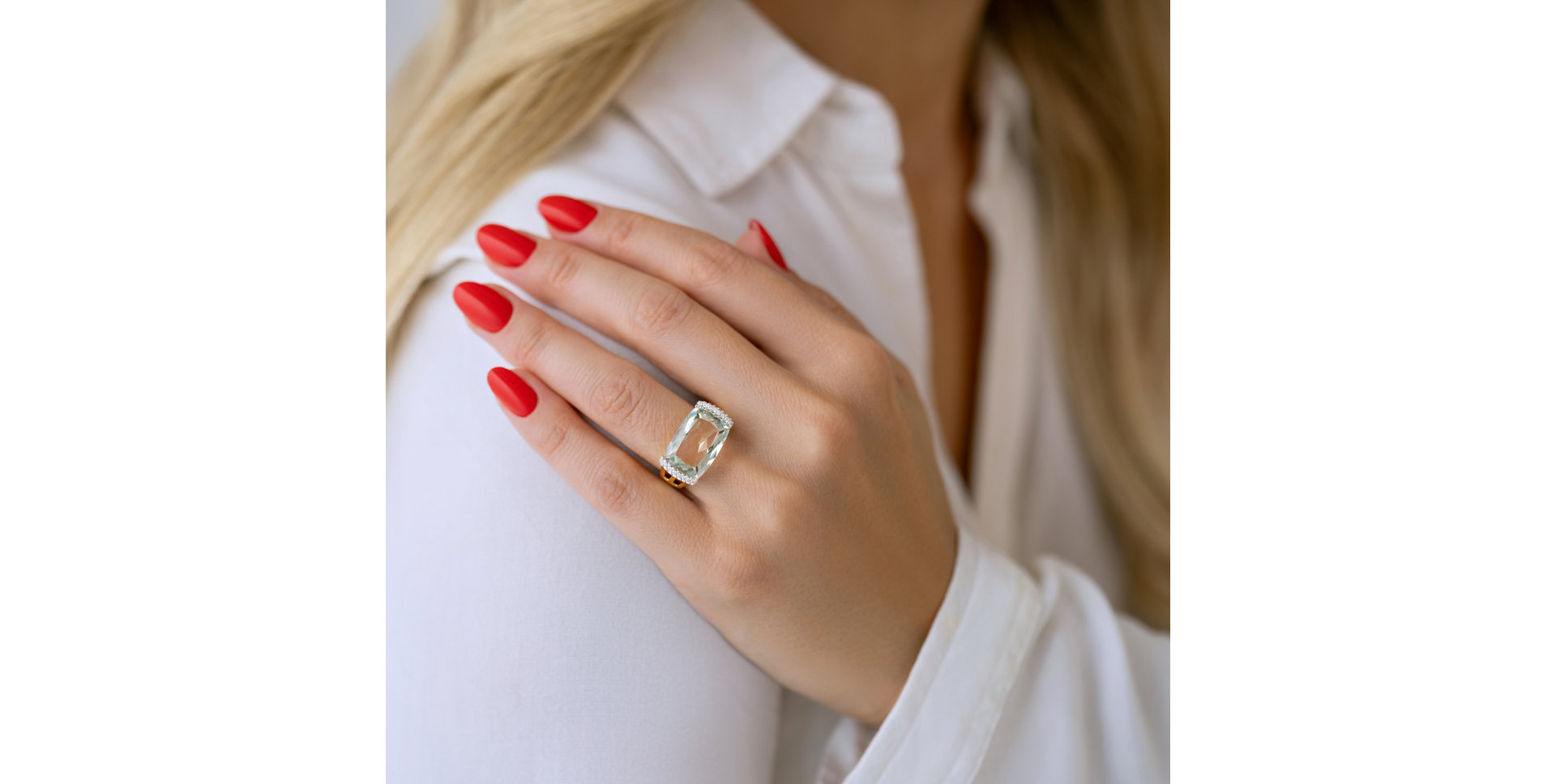 Prsteň s diamantmi a ametystom Cleantha