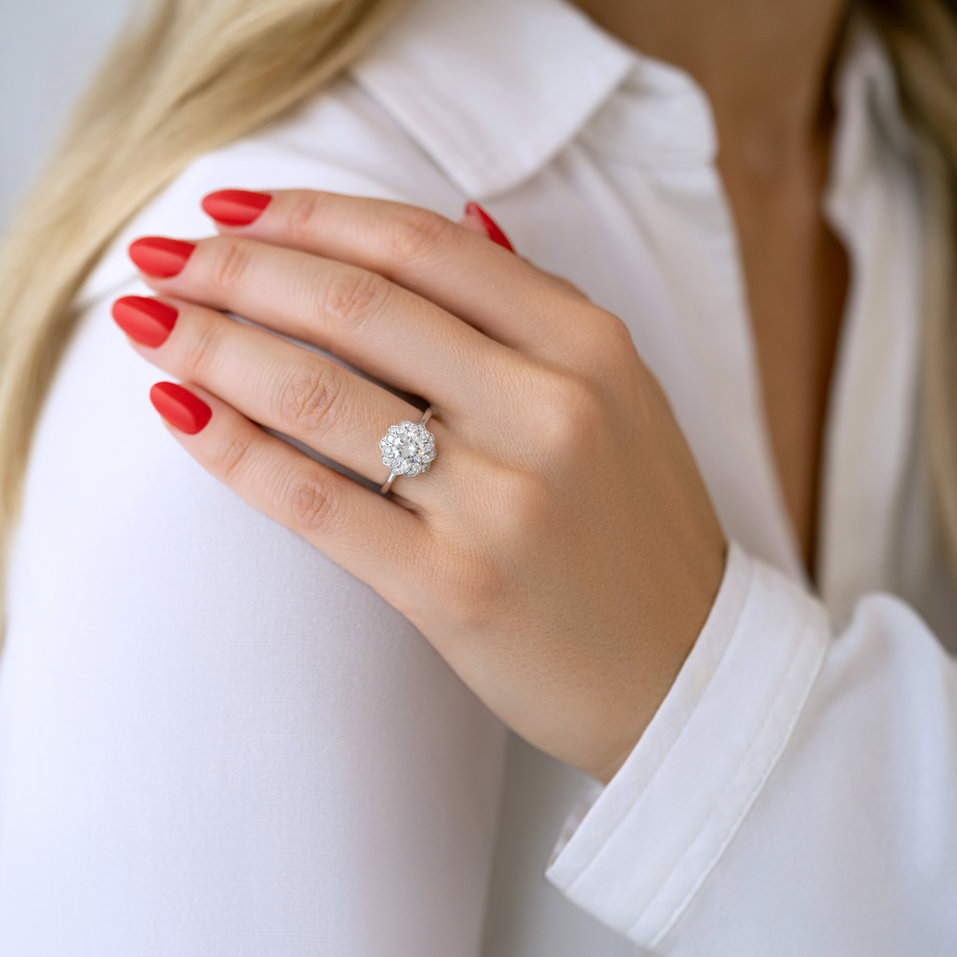 Prsteň s diamantmi Flower Joy