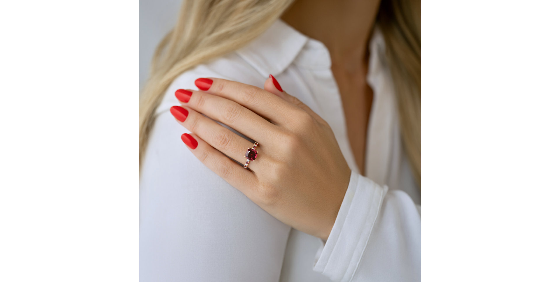 Prsteň s diamantmi a ametystom Imelda