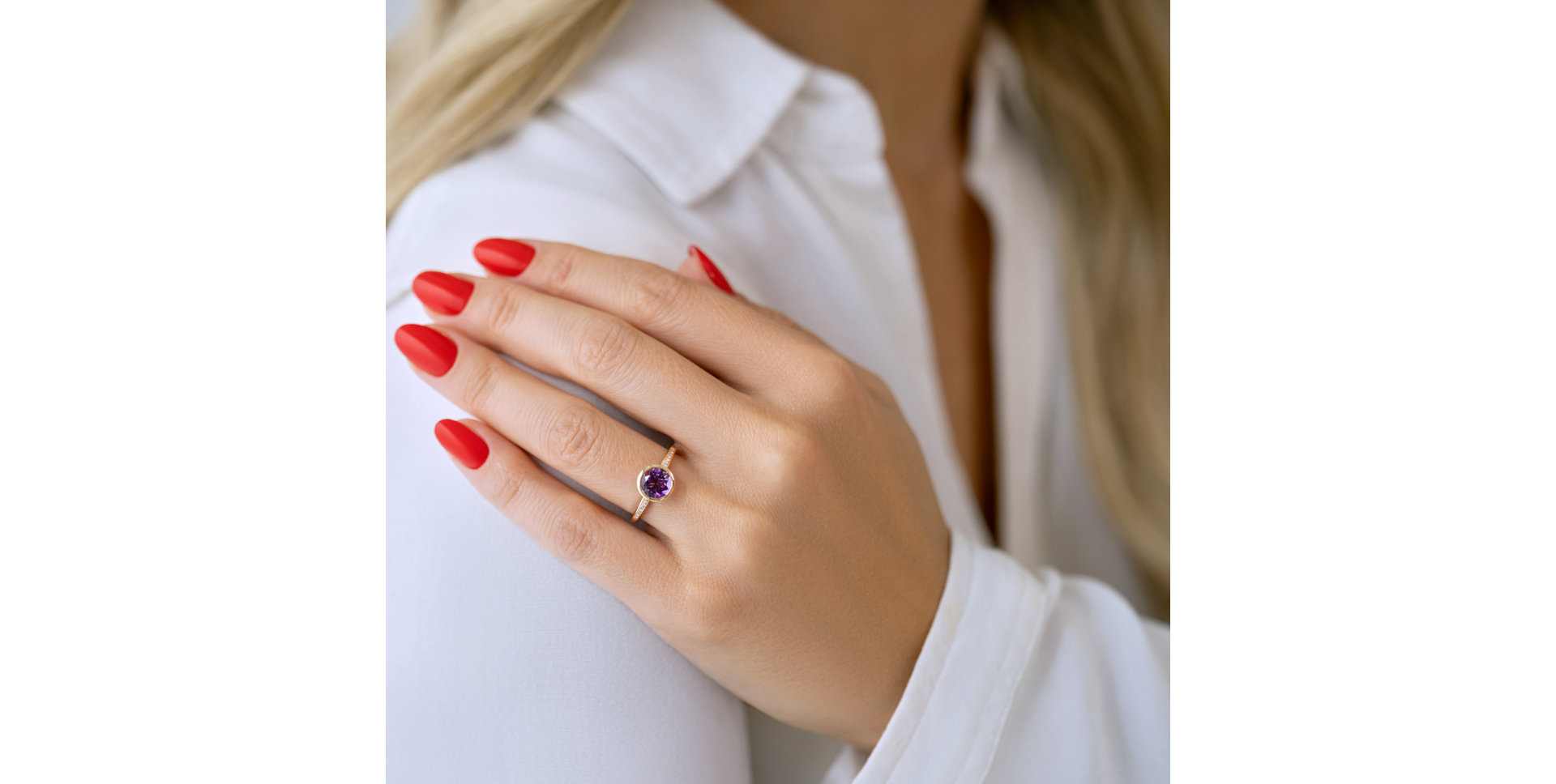 Prsteň s diamantmi a citrínom Regal Elegance