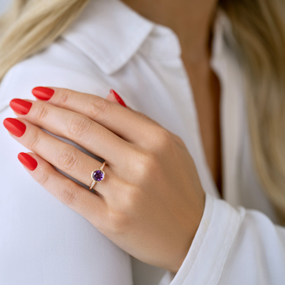 Prsteň s diamantmi a topásom Regal Elegance