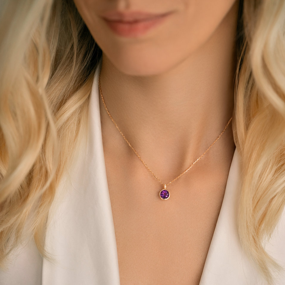 Náhrdelník s diamantmi a citrínom Regal Elegance