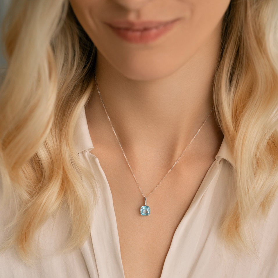 Náhrdelník s diamantmi a topásom Moonlight Gem
