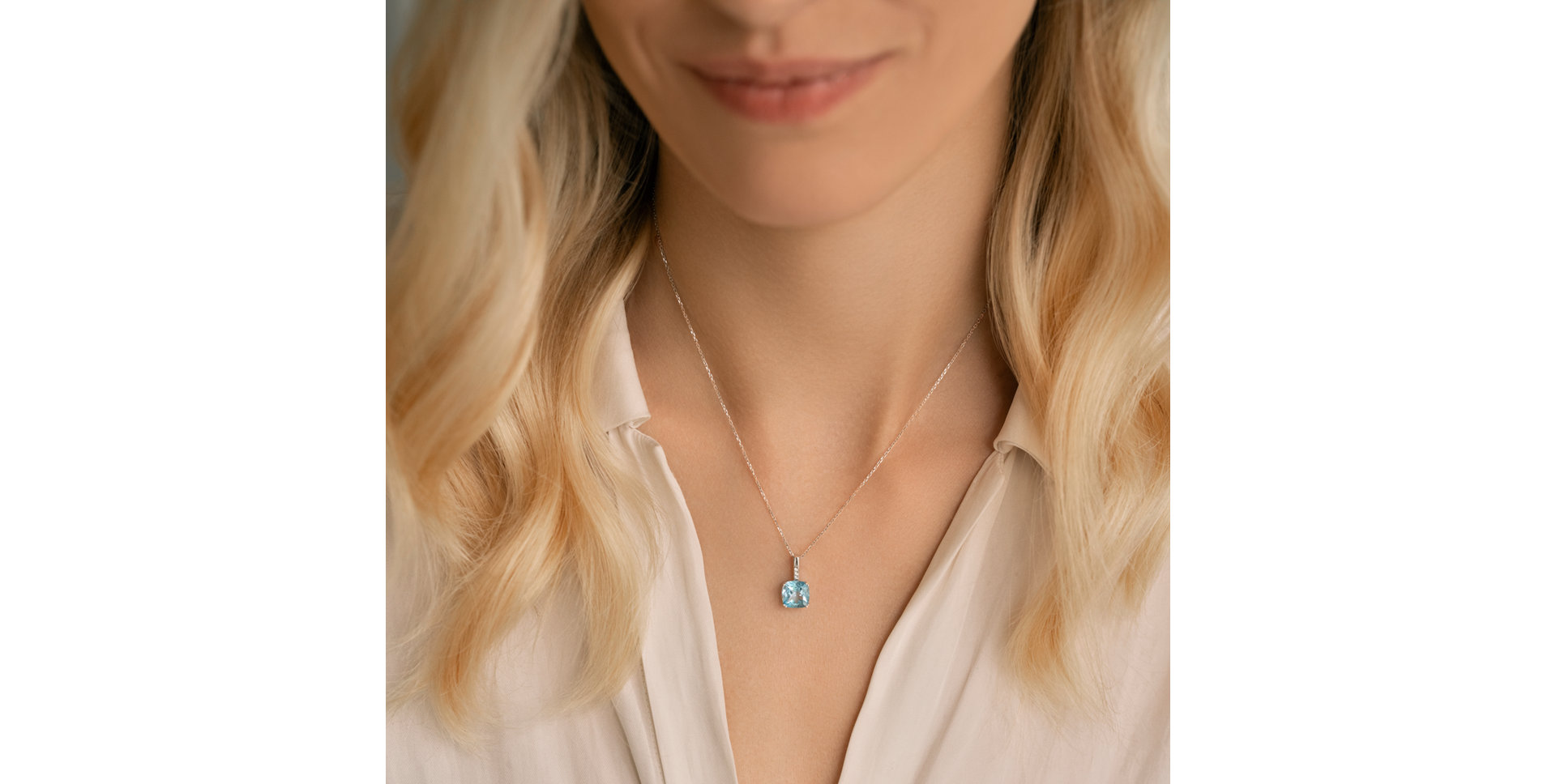 Náhrdelník s diamantom a rhodolitom Moonlight Gem
