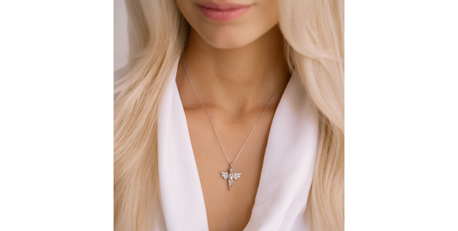 Přívěsok s diamantmi Glossy Angel