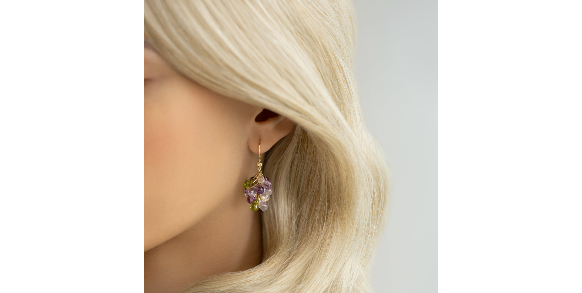 Náušnice s diamantom a drahokamami Nucci