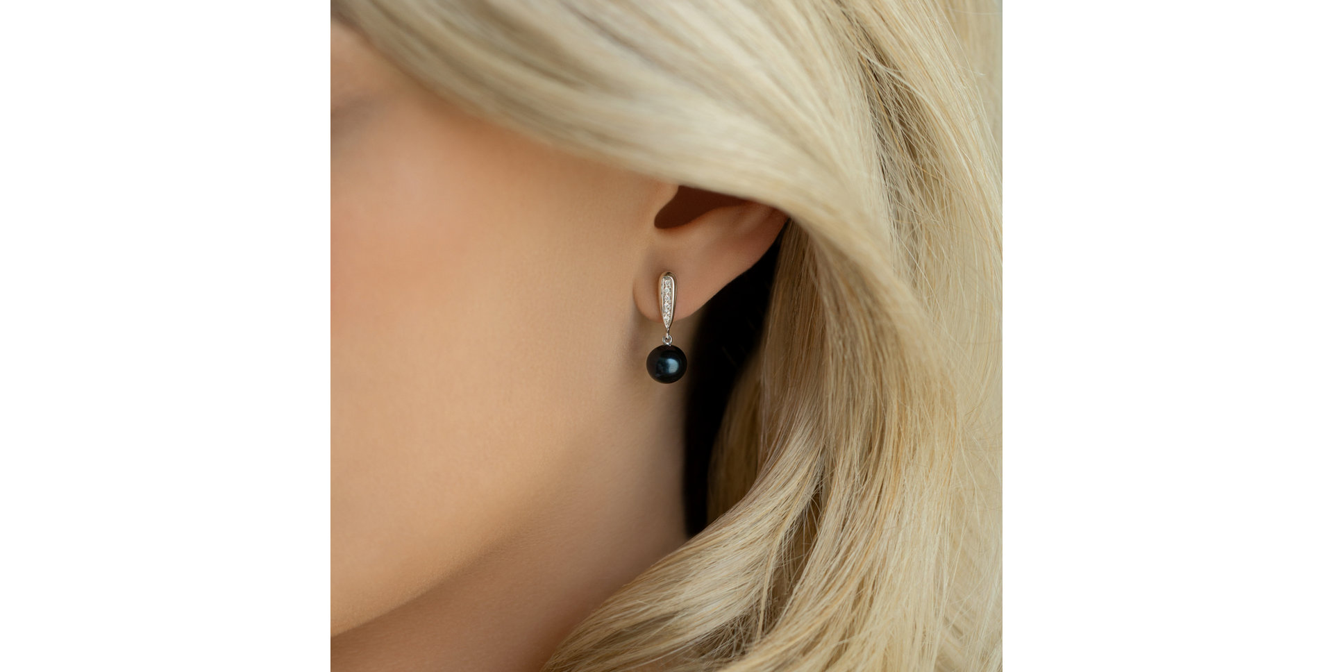 Náušnice s perlou a diamantmi Water Elegance