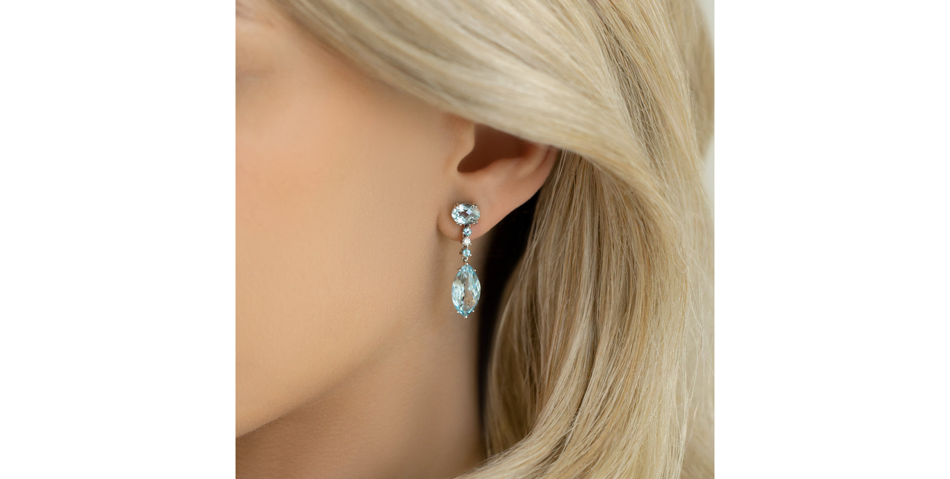 Náušnice s diamantom, ametystmi a quartzami La Lessive