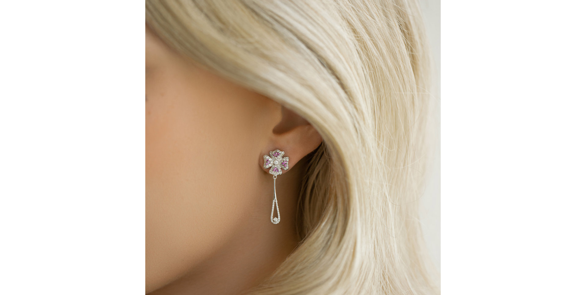 Náušnice s diamantmi a zafírmi Iguana