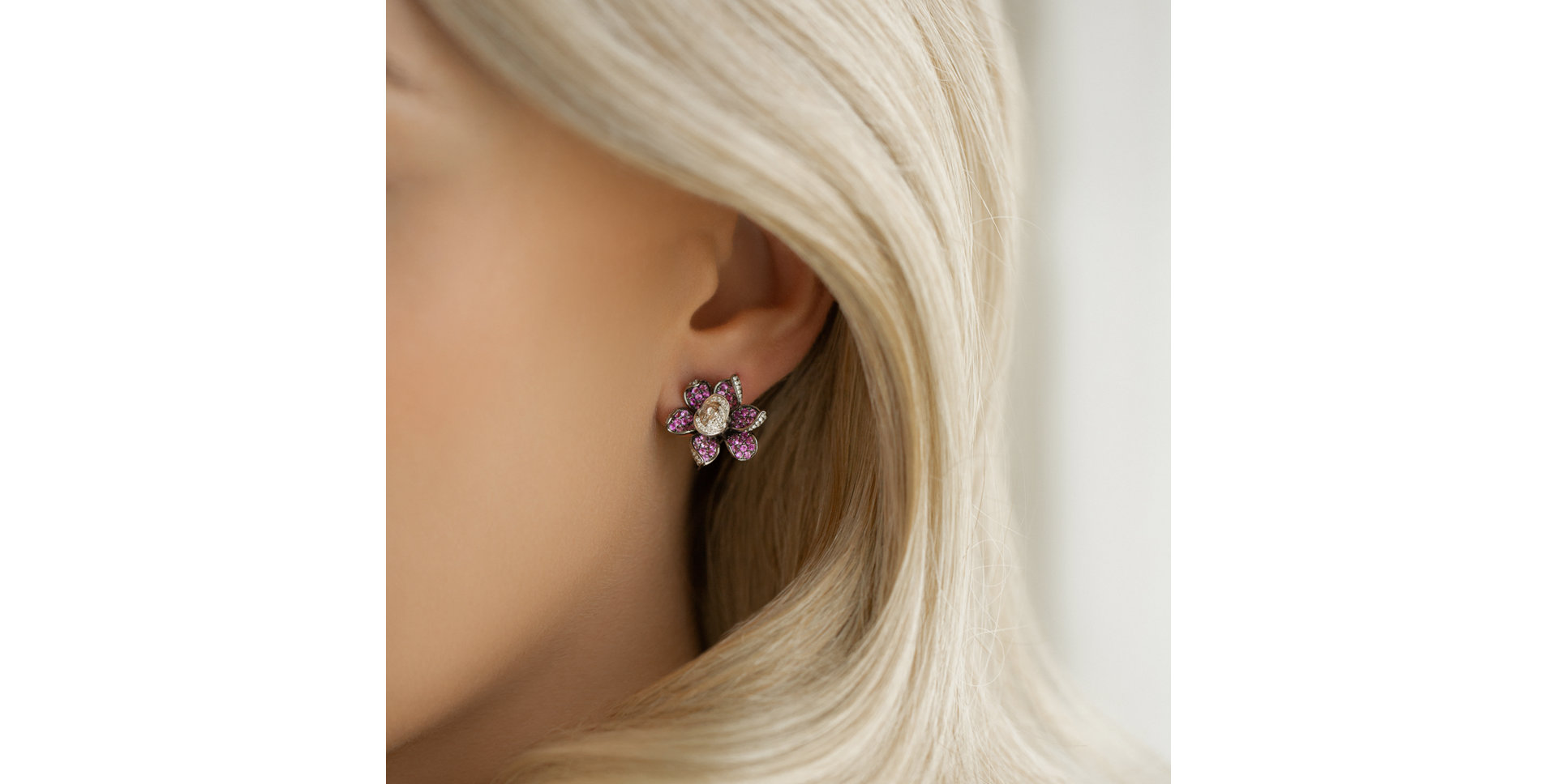 Náušnice s diamantmi a zafírmi Princess Miyuki