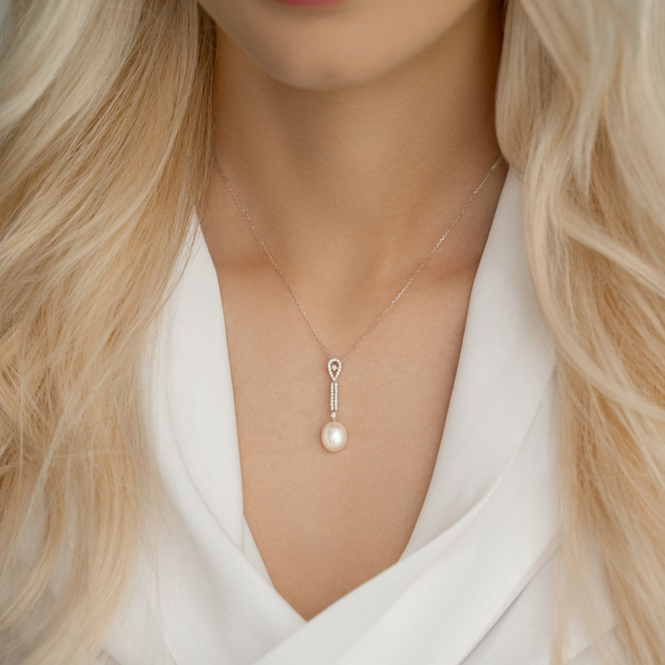 Přívěsok s perlou a diamantmi Heavenly Ocean