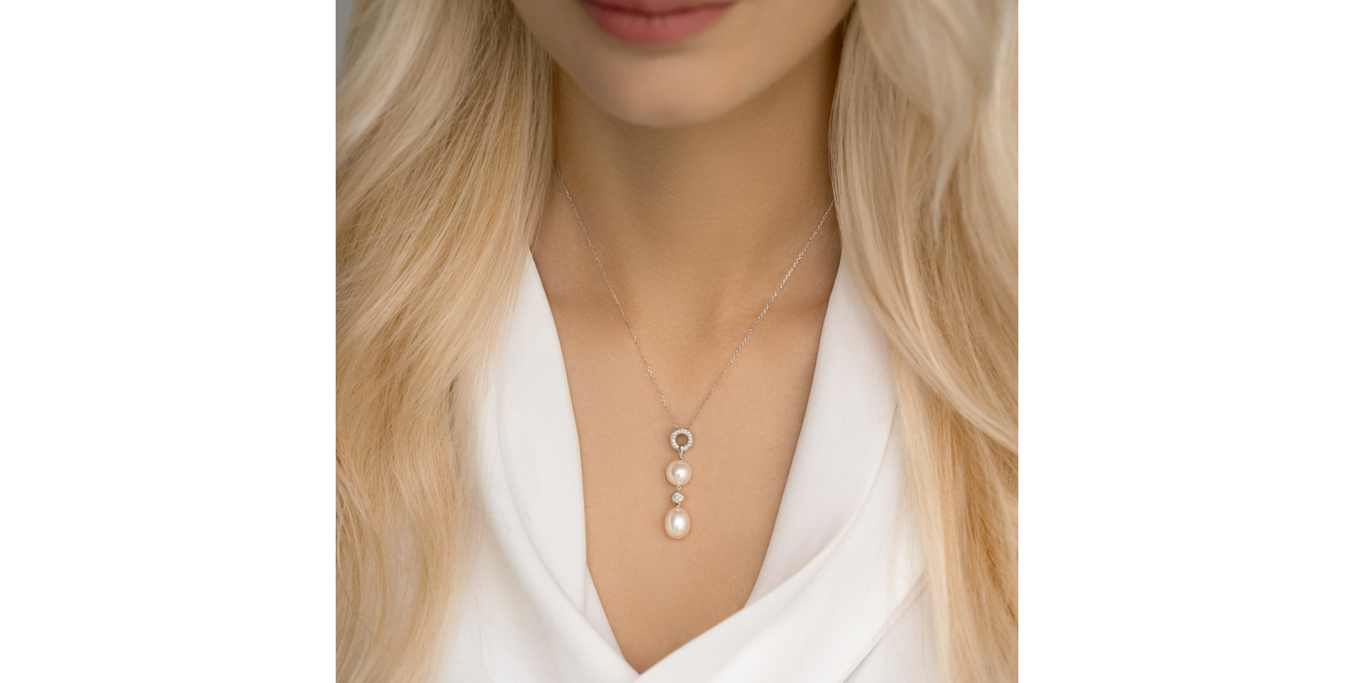 Přívěsok s perlou a diamantmi Pearl Empire