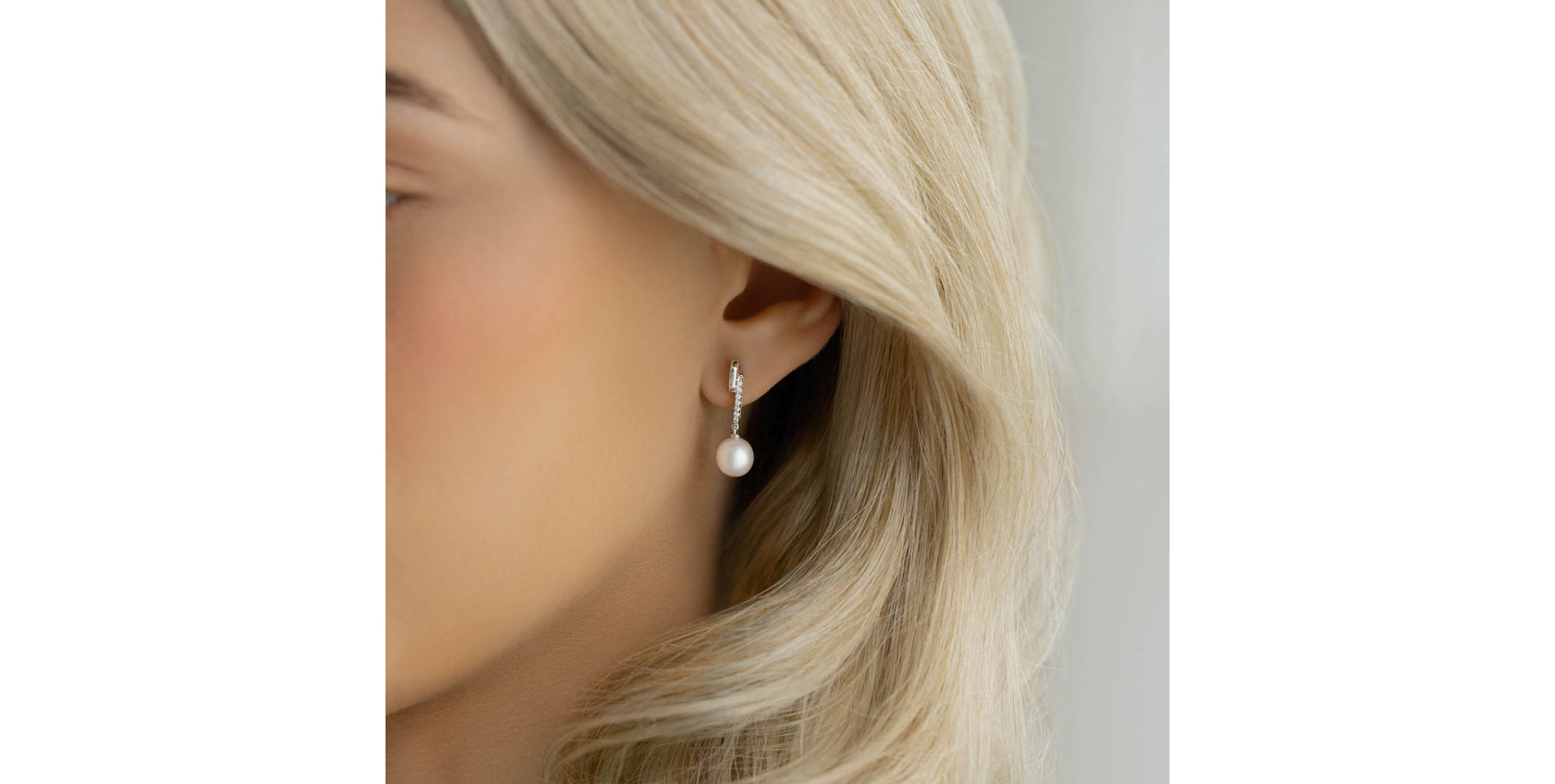 Náušnice s perlou a diamantmi River of Ximena