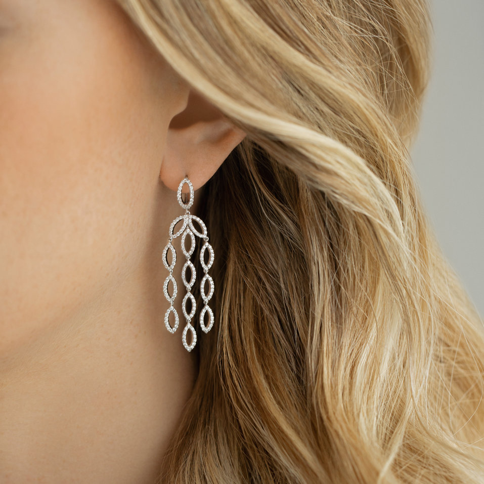 Náušnice s diamantmi Moon Labyrinth