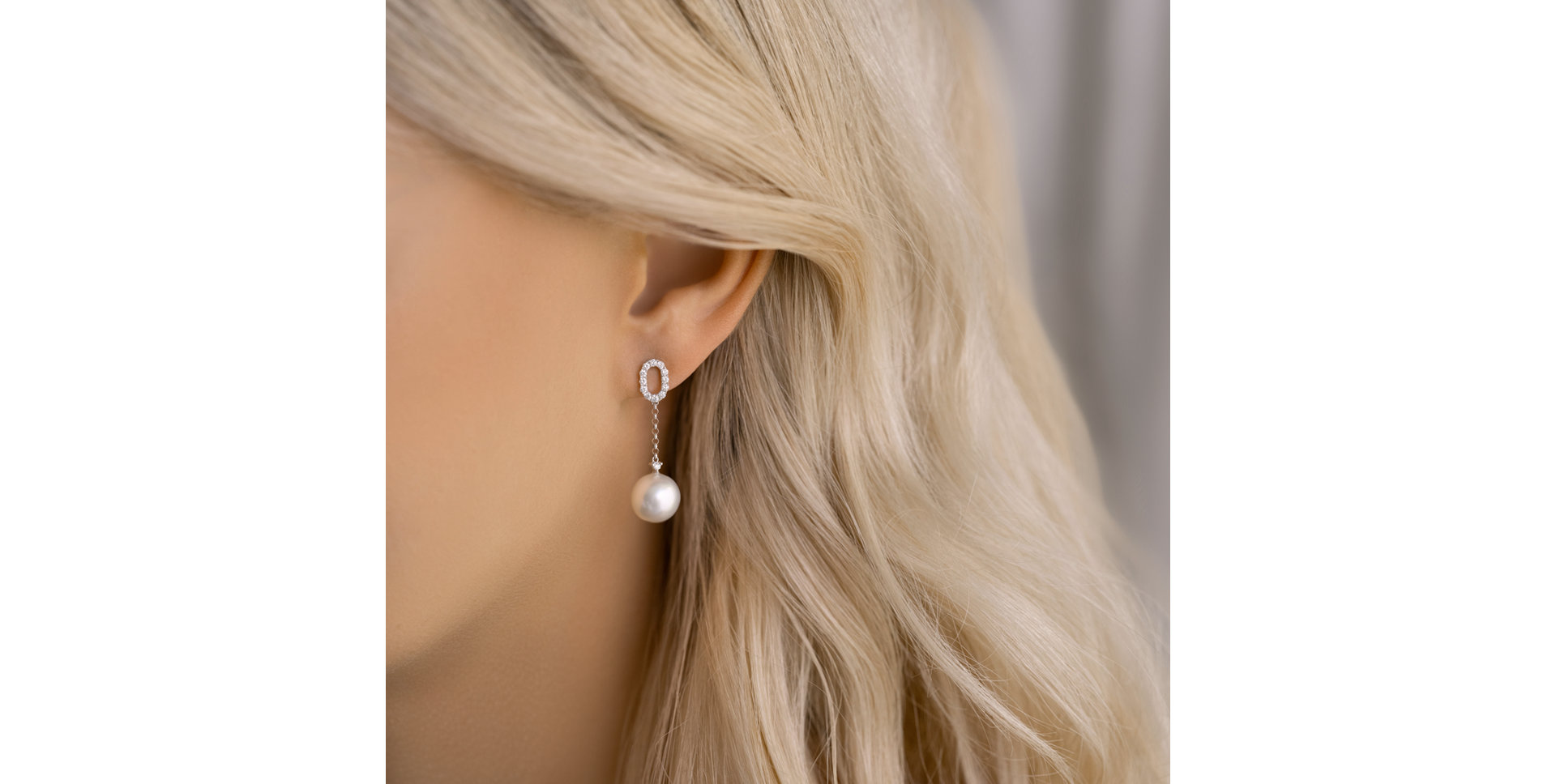 Náušnice s perlou a diamantmi Frozen Ocean