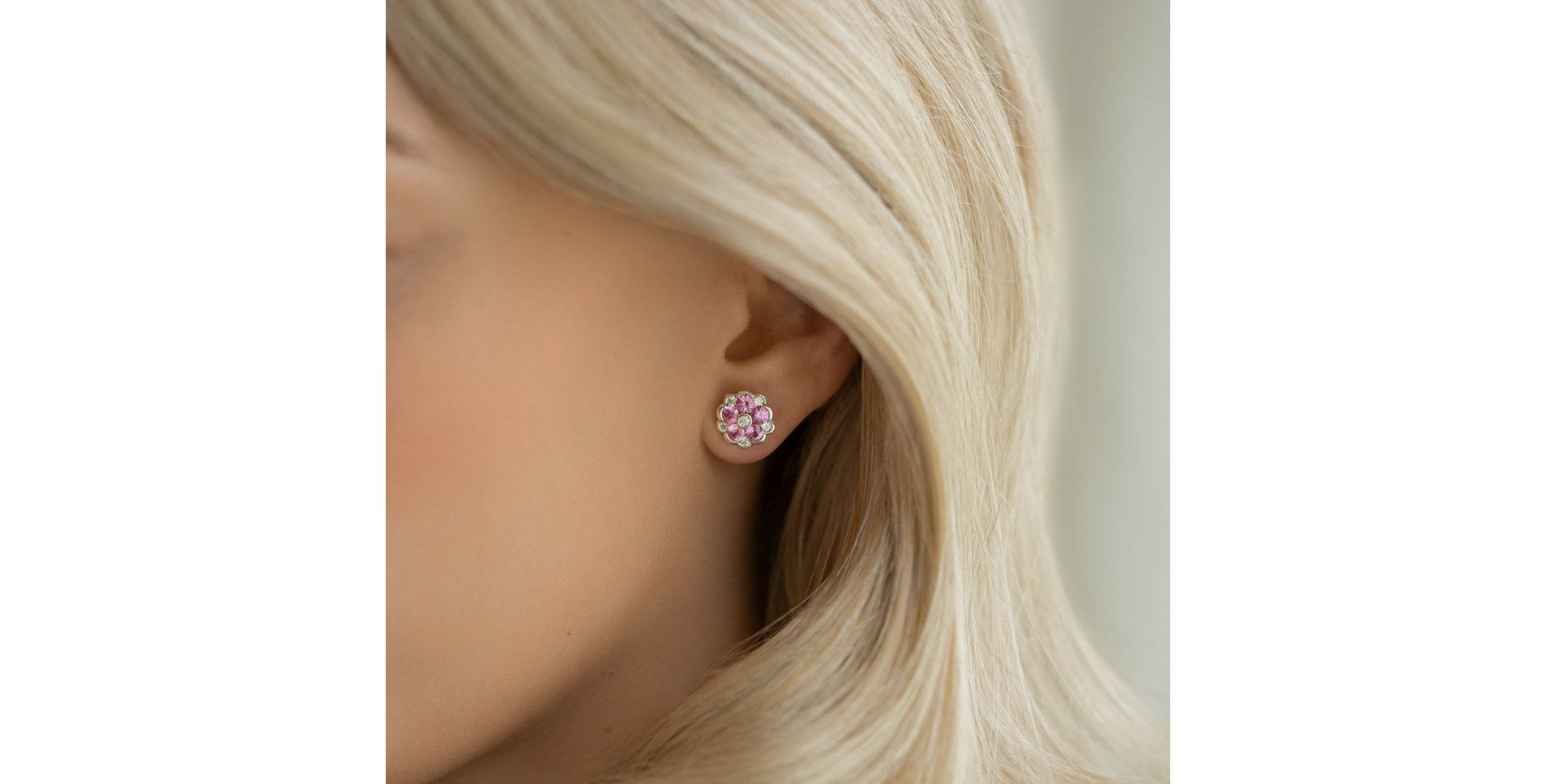 Náušnice s diamantmi a zafírmi Albertina