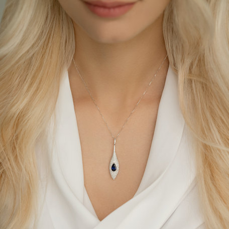 Přívěsok so zafírom a diamantmi Blue Destiny