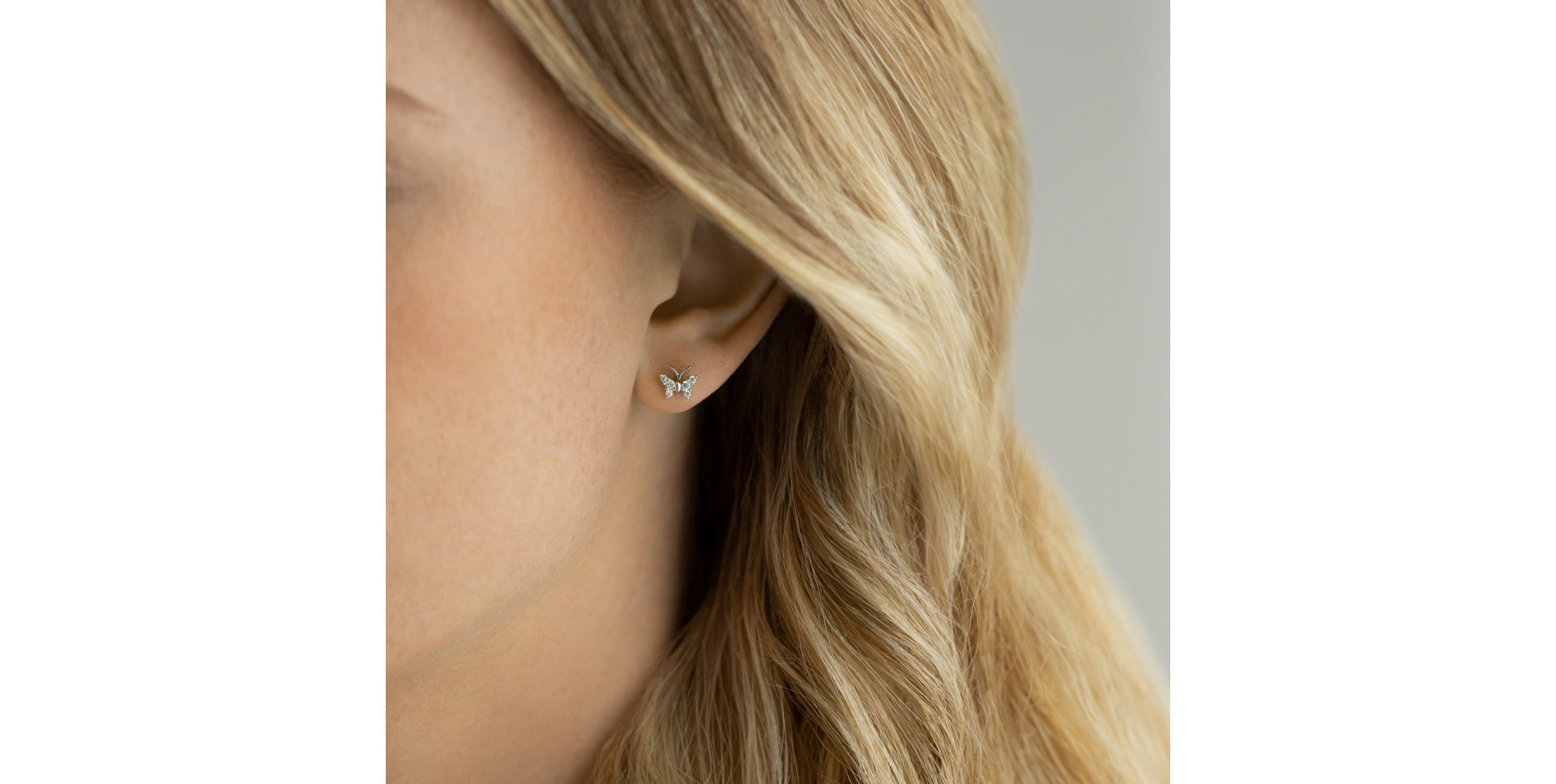 Náušnice s diamantmi Diamond Butterfly