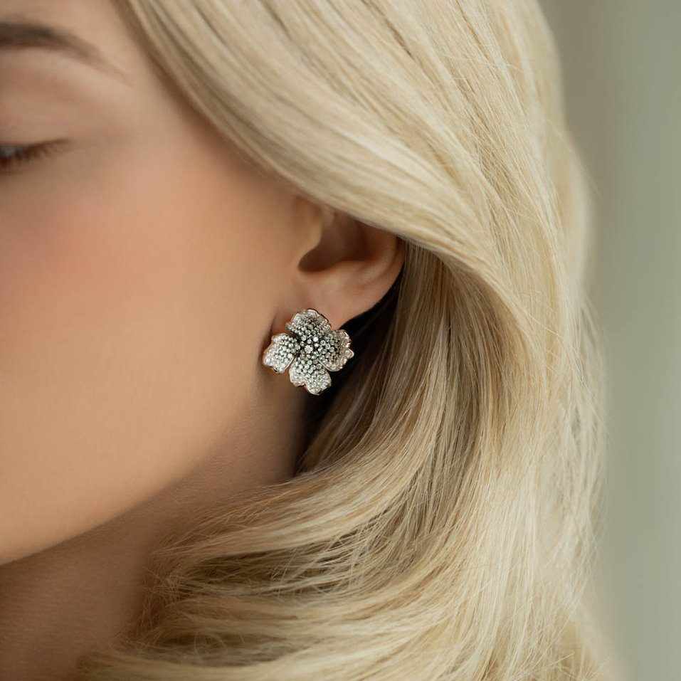 Náušnice s diamantmi Queenie Orchid