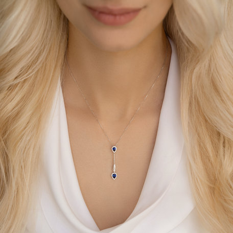 Přívěsok s diamantmi a zafírmi The Key of Tears