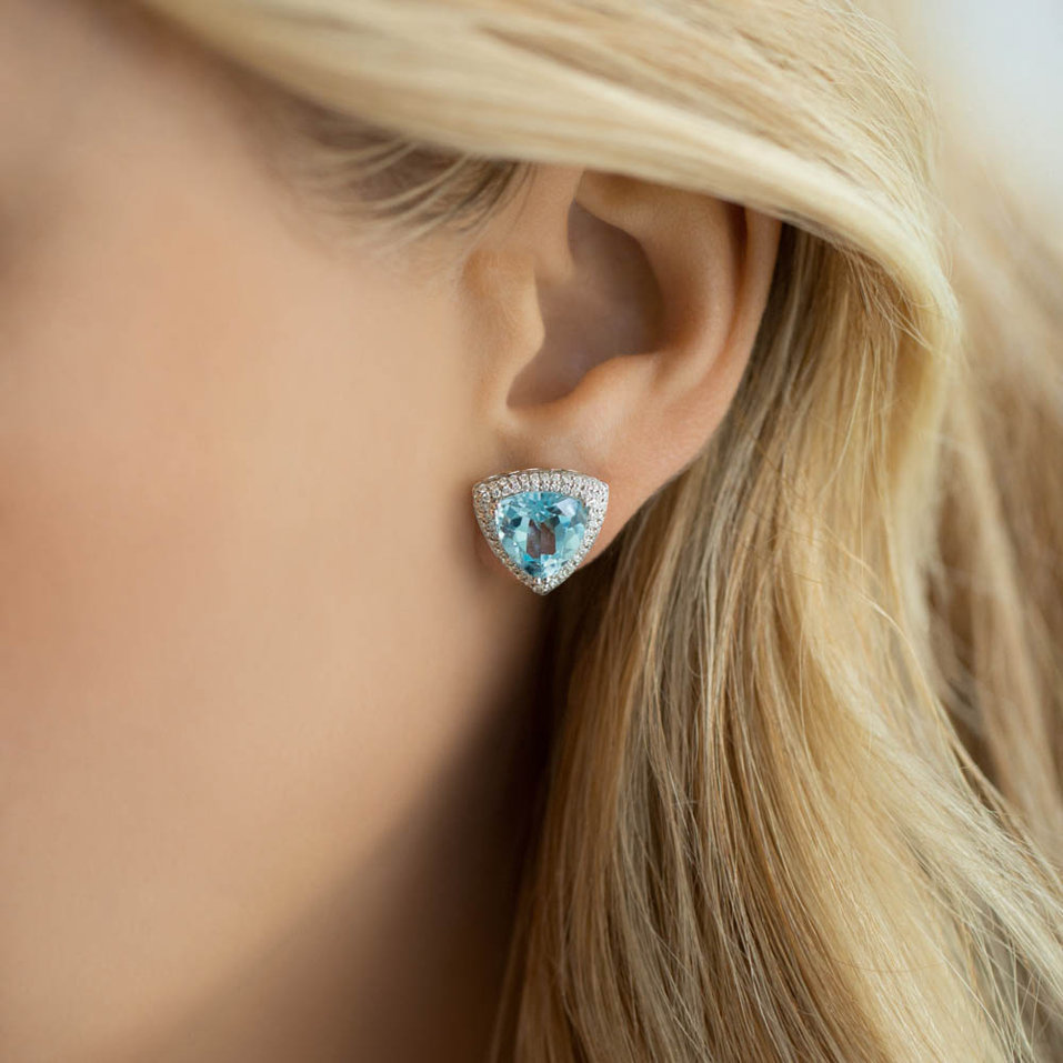 Náušnice s topásom a diamantmi Circe