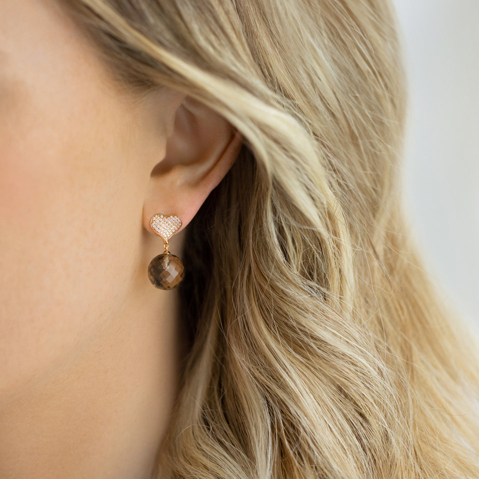 Náušnice s quartzom a diamantmi Voidwoken