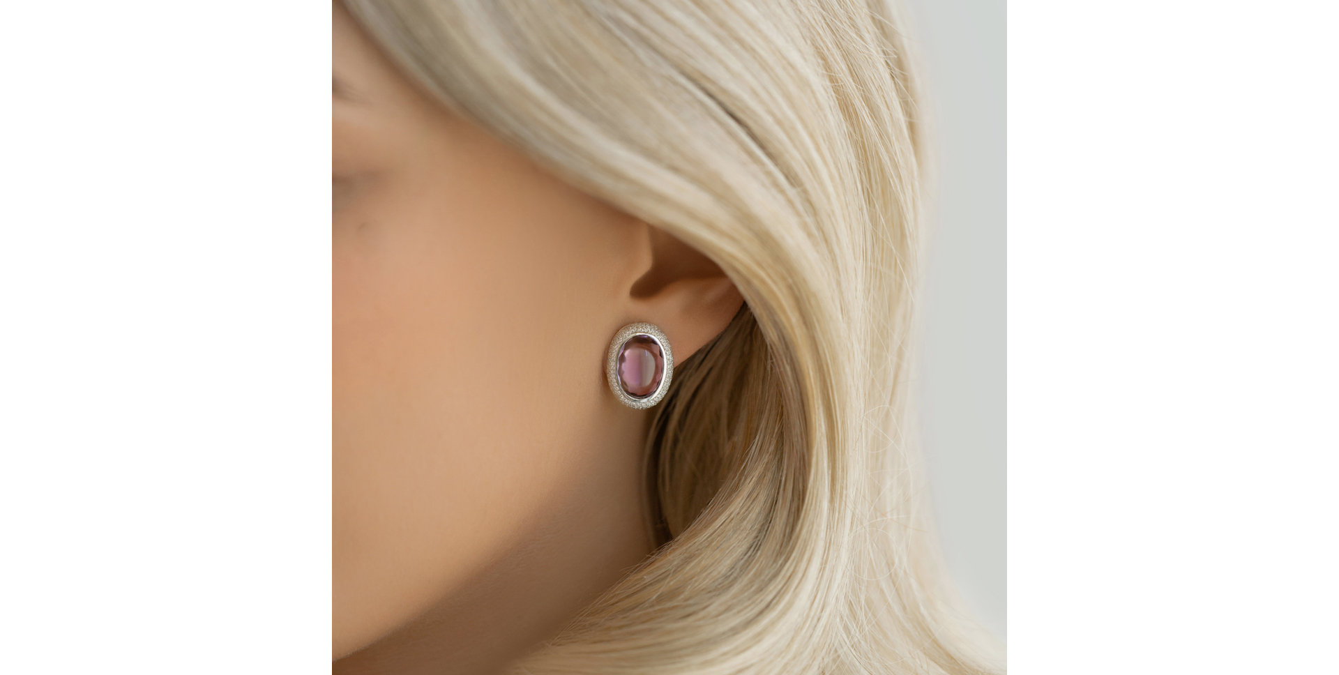 Náušnice s ametystom diamantmi Lullabic Melody