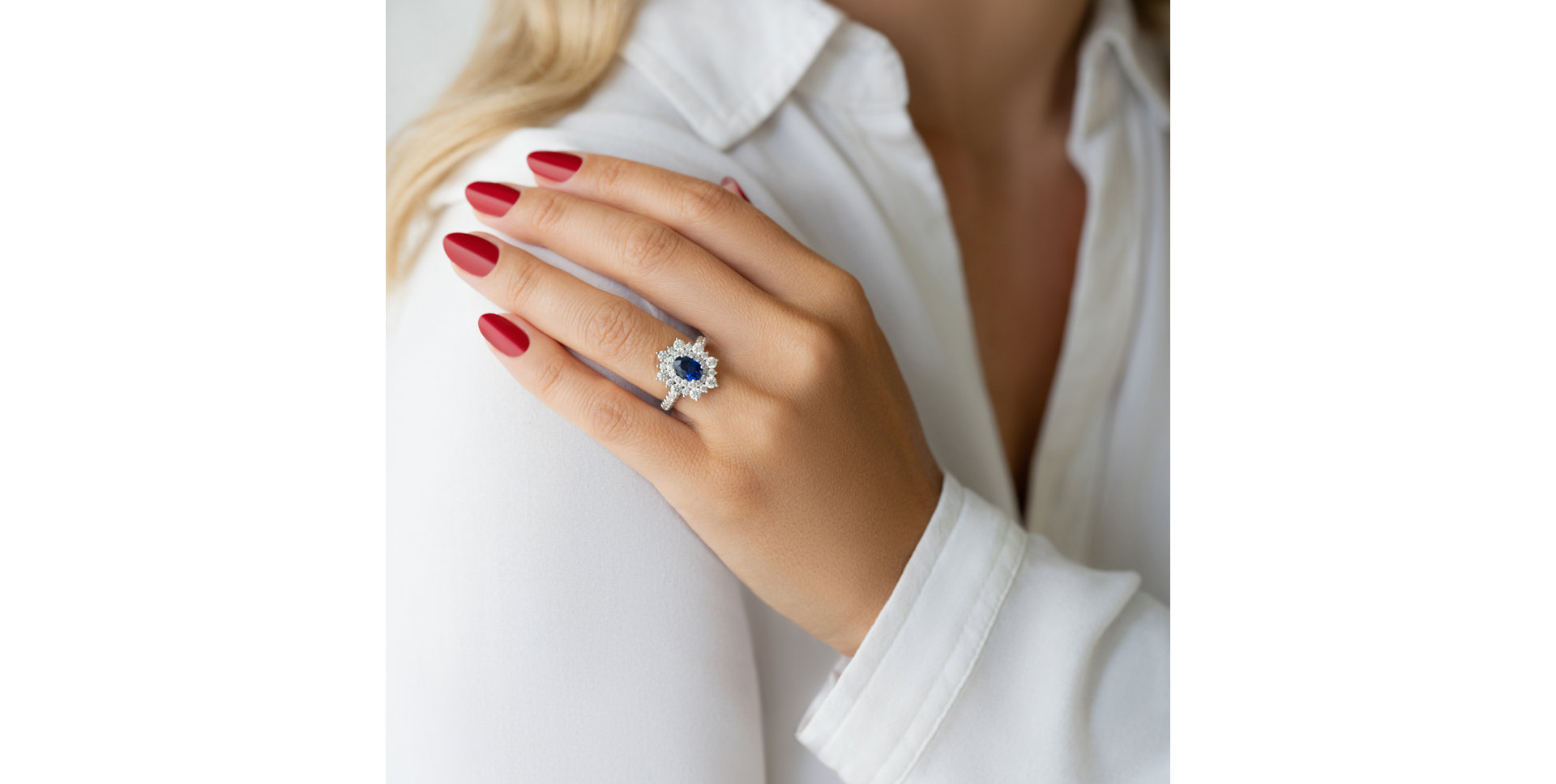 Prsteň s zafírom a diamantmi Dallis