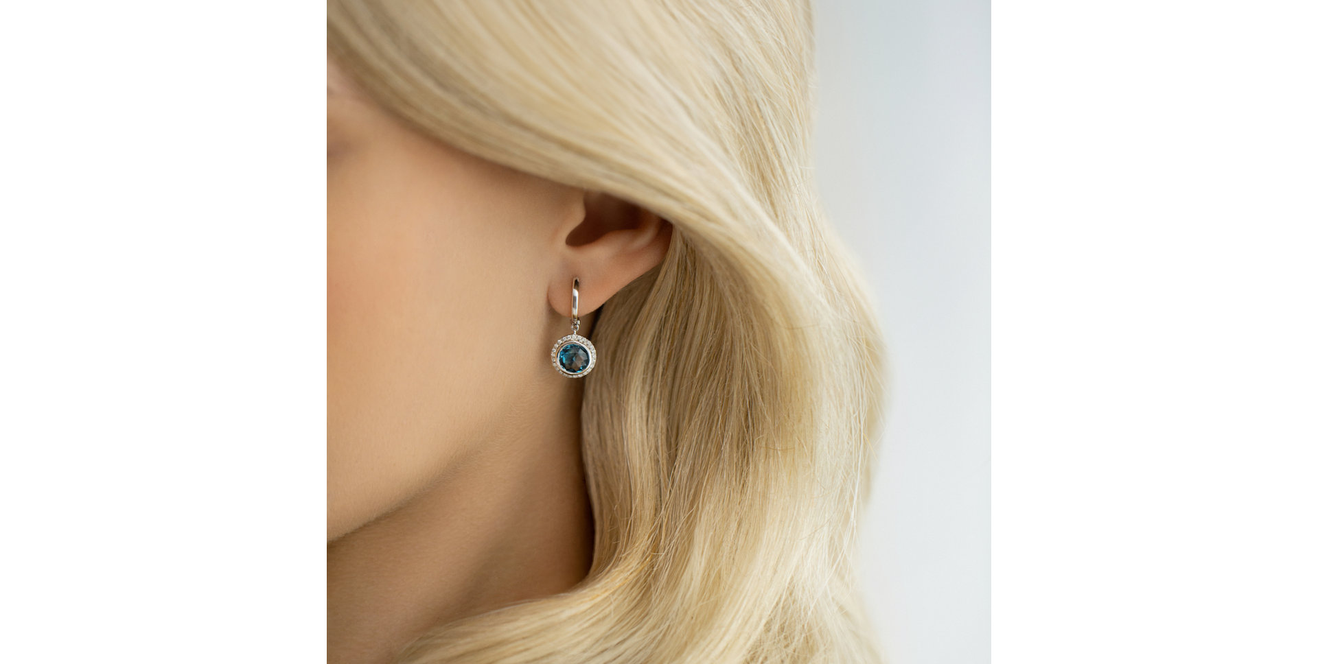 Náušnice s topásom a diamantmi Iridescent