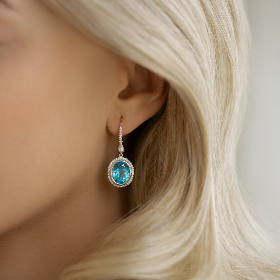 Náušnice s topásom a diamantmi Penny