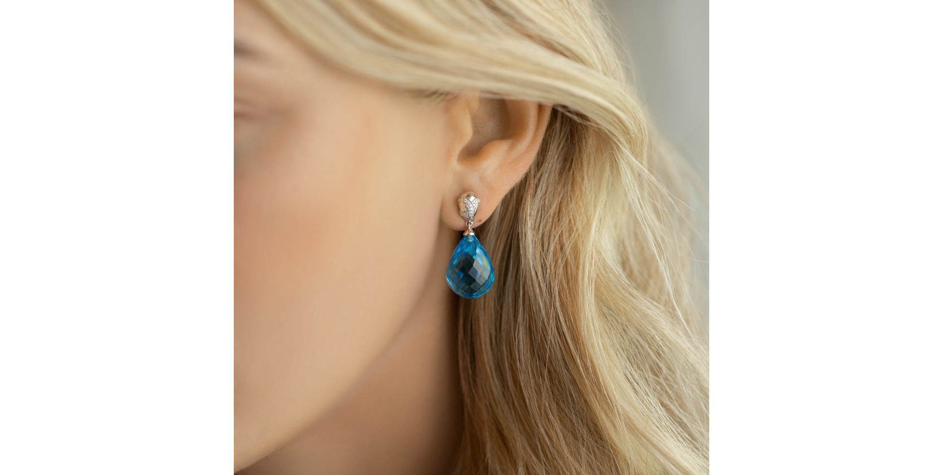 Náušnice s quartzom a diamantmi Hanlerore