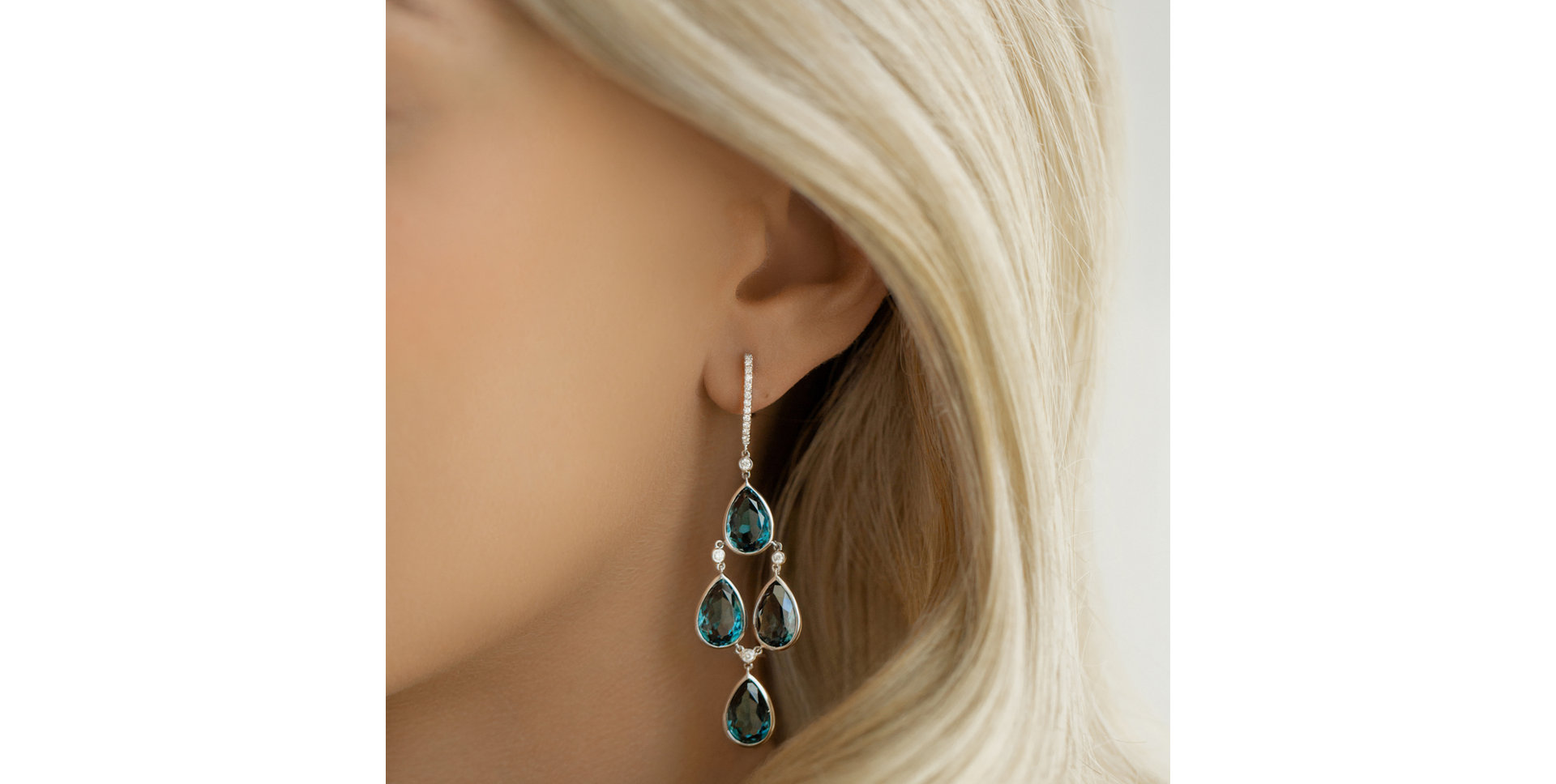 Náušnice s diamantmi a topásmi Dita