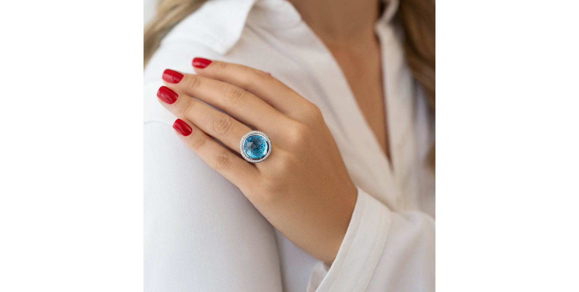 Prsteň s topásom a diamantmi Astral Eminence