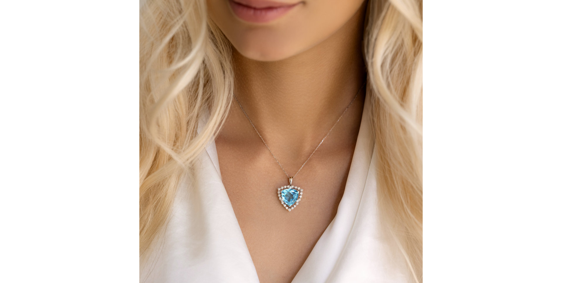 Přívěsok s topásom a diamantmi Deralf