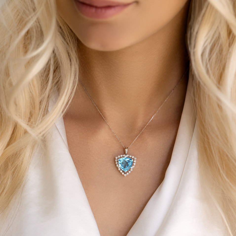 Přívěsok s topásom a diamantmi Deralf