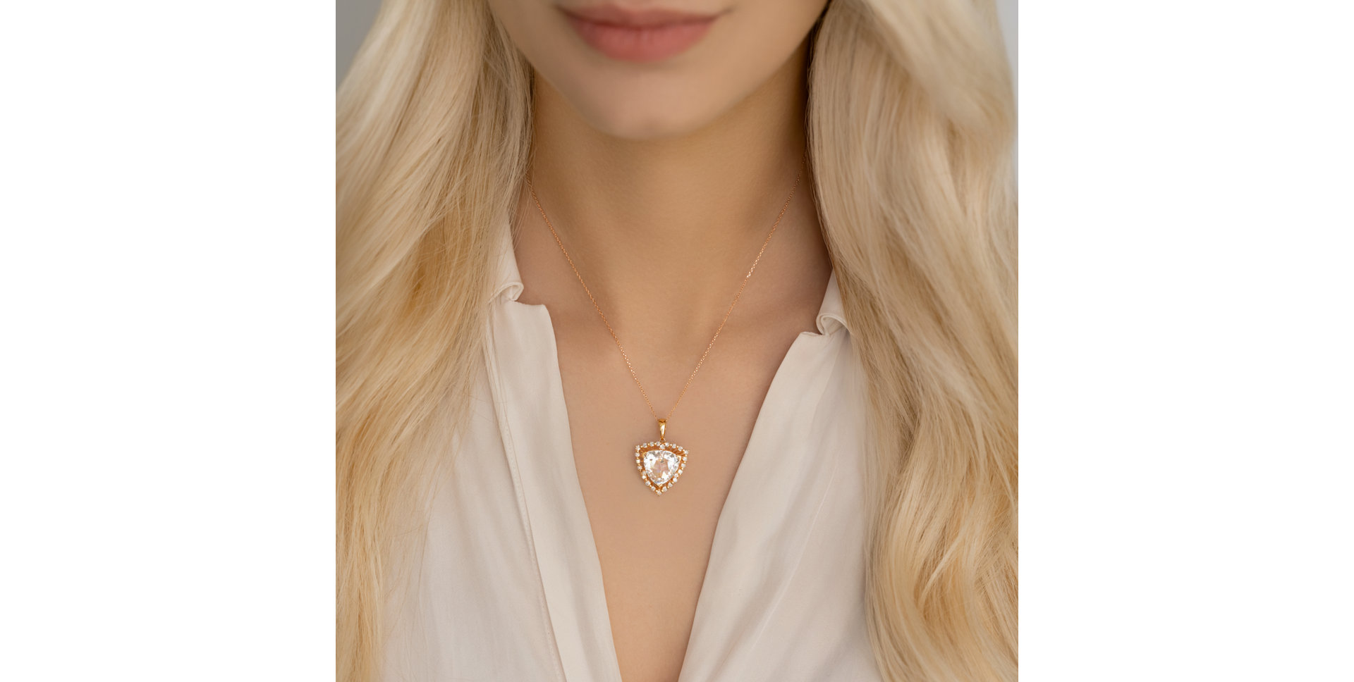 Přívěsok s topásom a diamantmi Deralf