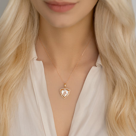 Přívěsok s topásom a diamantmi Deralf