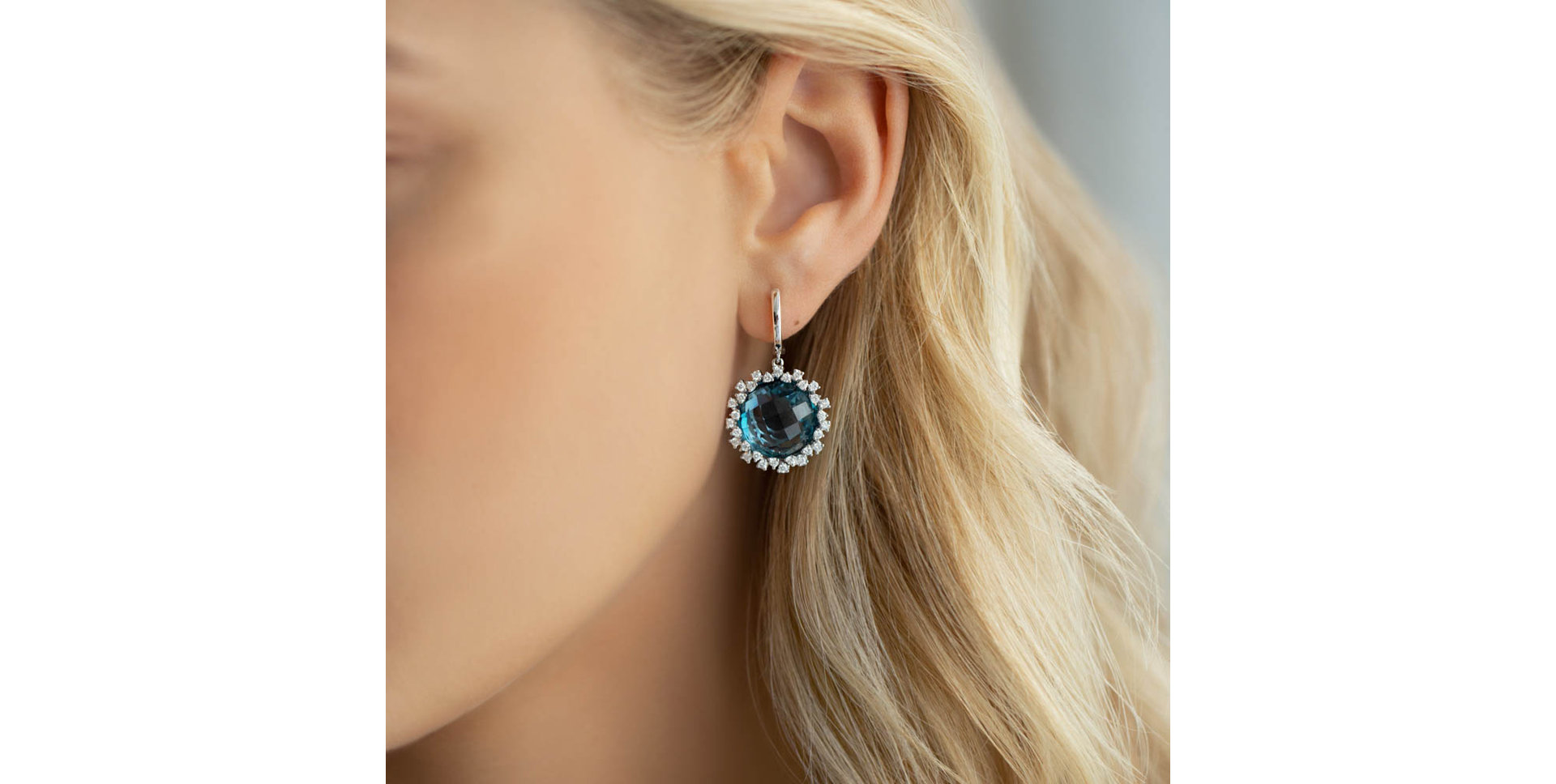 Náušnice s ruženínom a diamantmi Sally