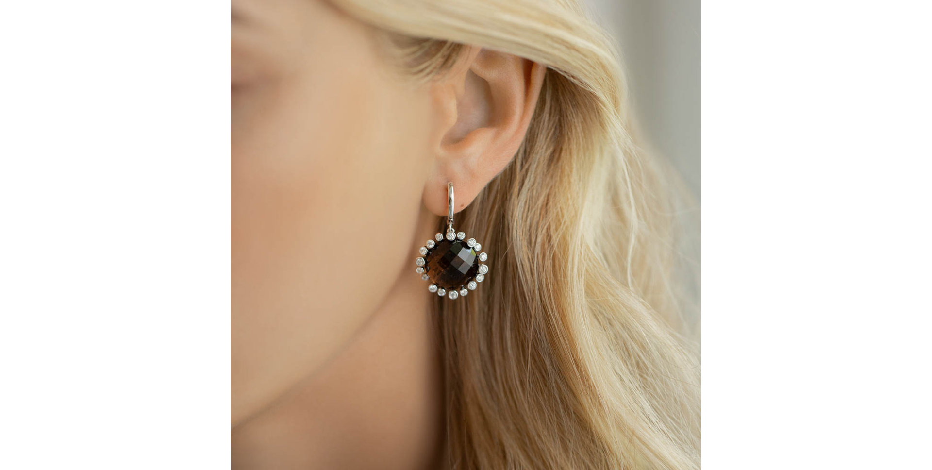 Náušnice s ametystom diamantmi Sandra