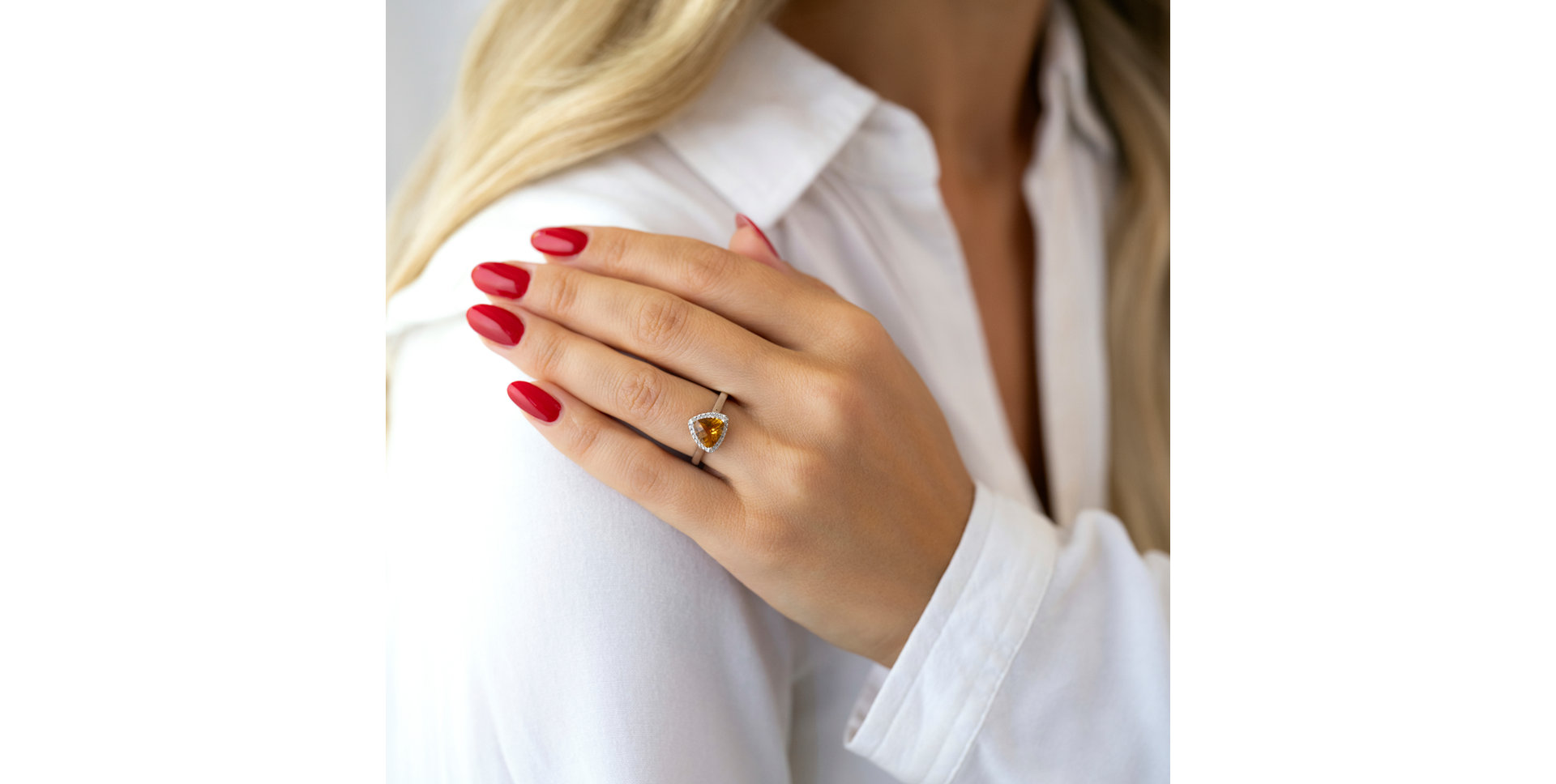 Prsteň s citrínom a diamantmi Luciole