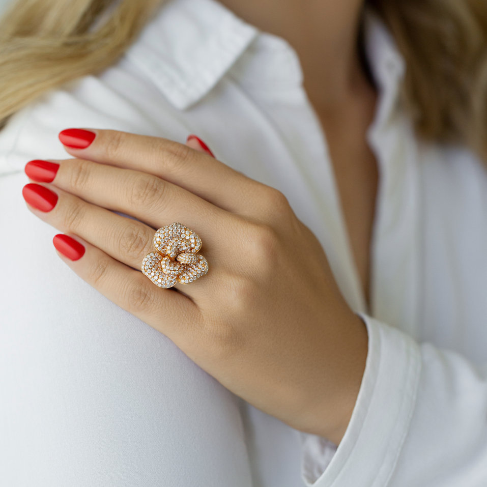 Prsteň s diamantmi Moon Orchid