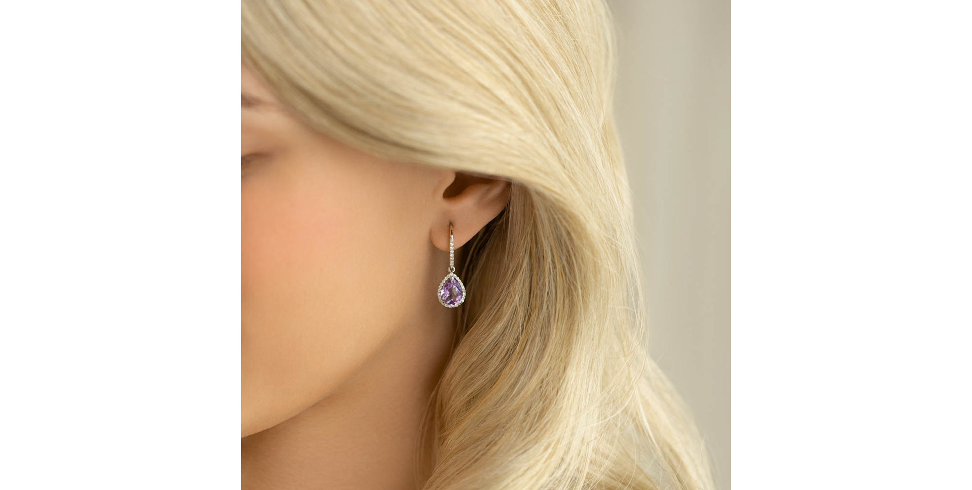 Náušnice s ametystom diamantmi Thorns of Despair