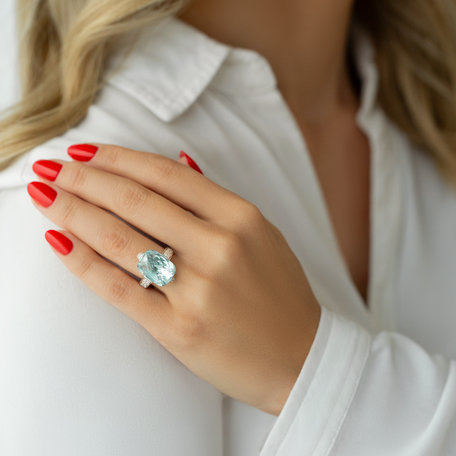 Prsteň s topásom a diamantmi Tiny Miracle